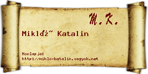 Mikló Katalin névjegykártya