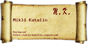 Mikló Katalin névjegykártya